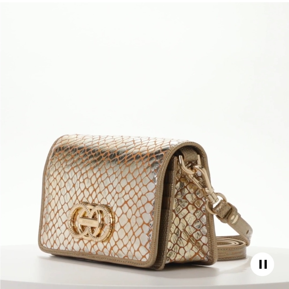 Brahmin Gold Donogal Minuette Crossbody leather purse. NWT attached.